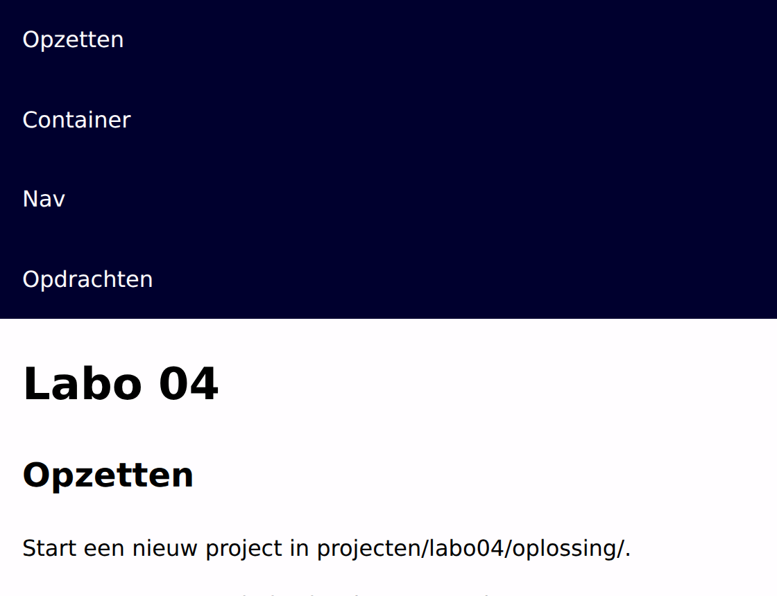 De nav is uitgelijnd